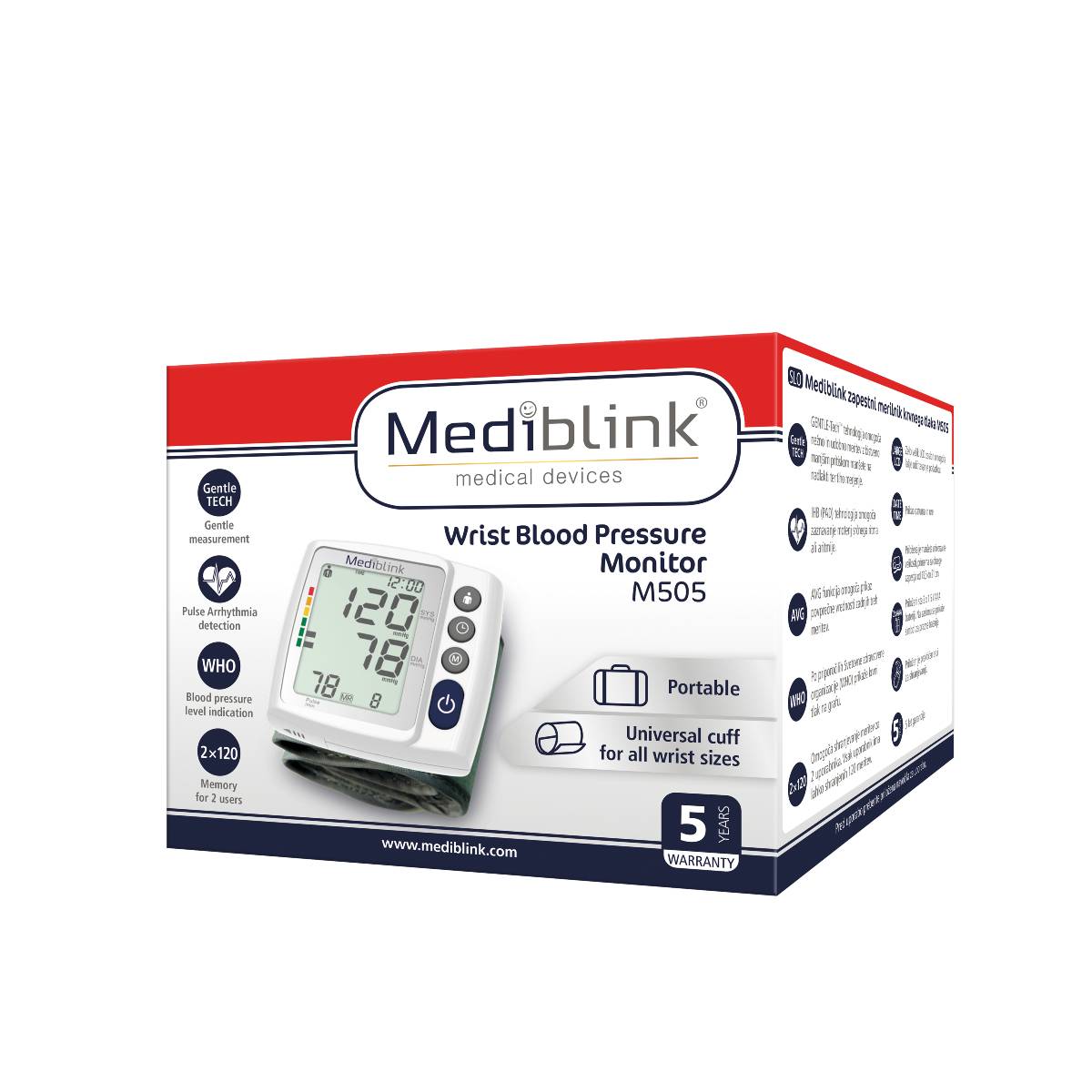 MEDIBLINK Zapestni merilnik krvnega tlaka M505